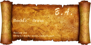 Bedő Anna névjegykártya